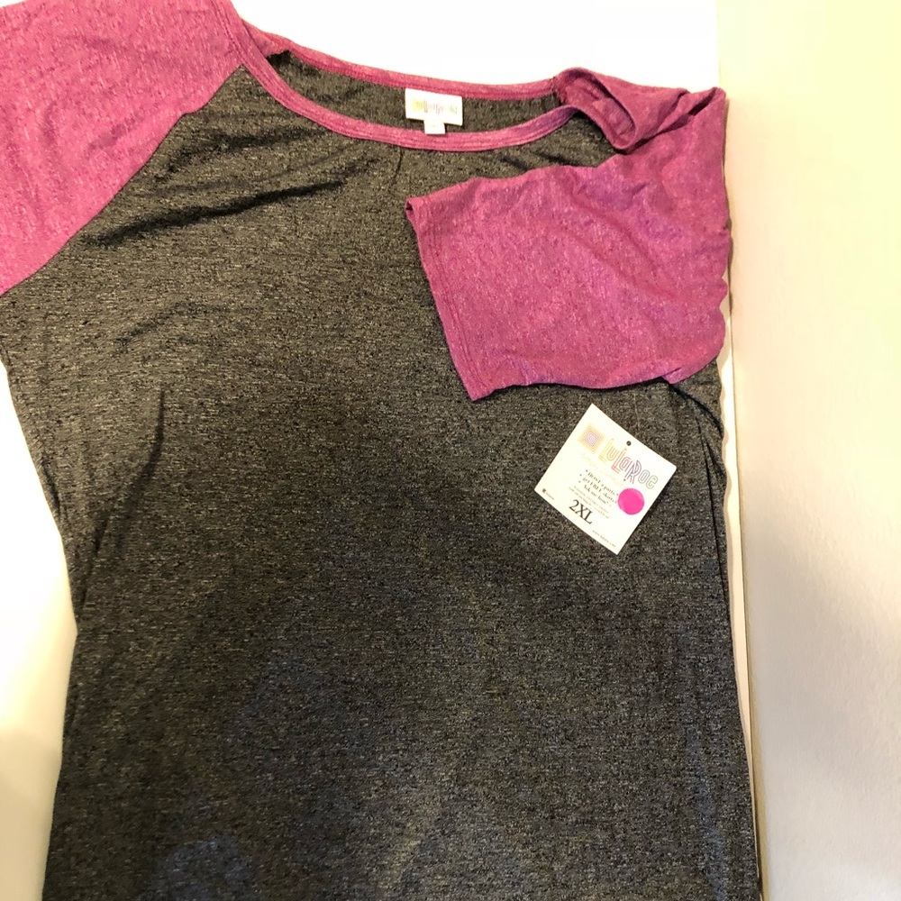 LulaRoe 2x Julia - NWT - dark gray and pink